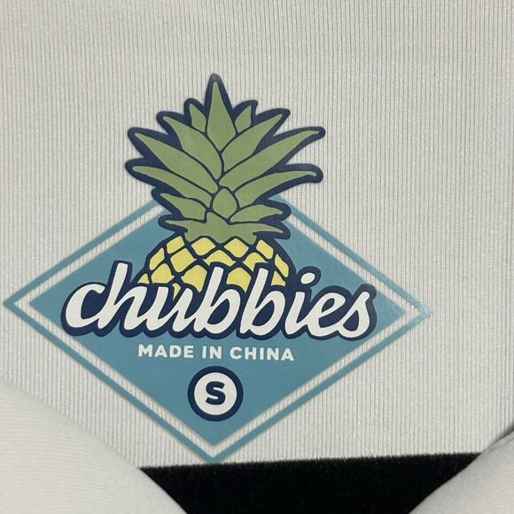 Chubbies Hawaiian Golf Polo Shirt Mens Small Black Pink Flamingos Short Floral - Picture 3 of 10